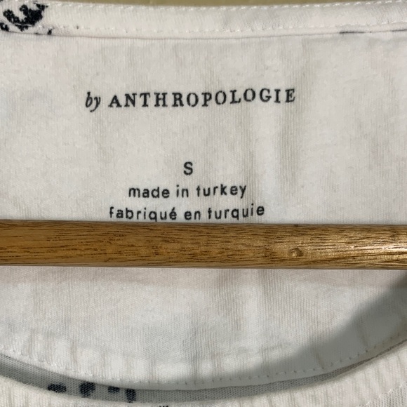 Anthropologie‎ White Black Print Postal Graphic Tank Top S - Picture 4 of 7